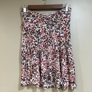 Lascana Floral Abstract Crossover‎ Mini Skirt Womens 4 Pink Boho Festival Travel